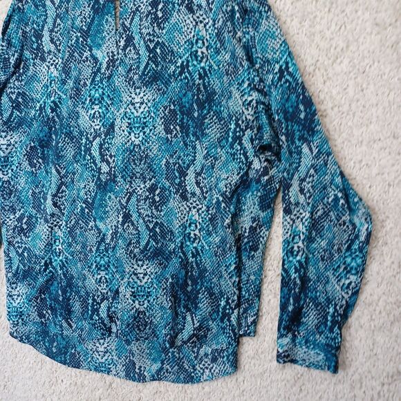 Jones New York Womens 22W Snake Reptile Print Button Blouse Top Streach - Picture 15 of 16
